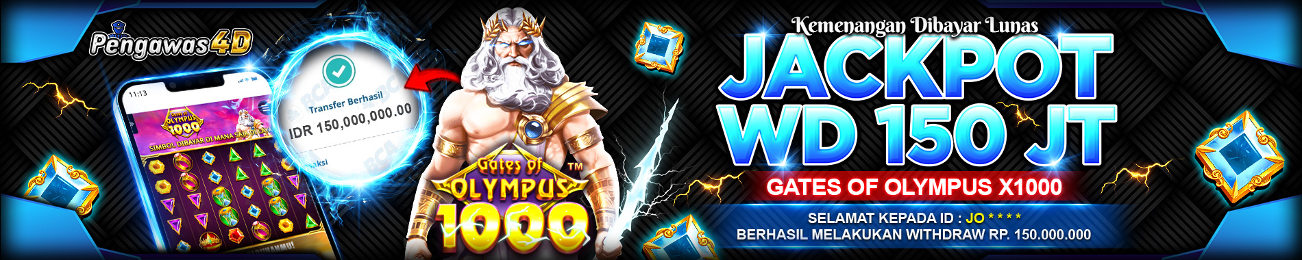 BUKTI JACKPOT WD 150 JUTA PENGAWAS4D